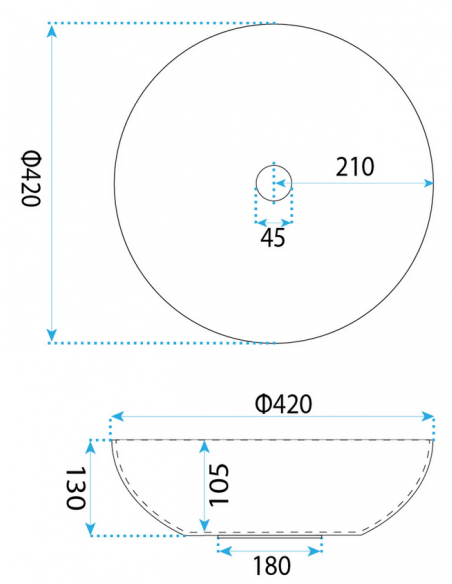 rund håndvask vask bordmonteret bordplade keramik badeværelse sten