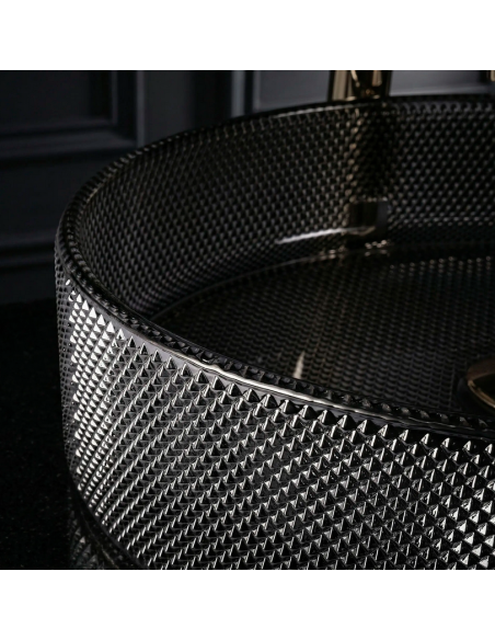 oval håndvask vask bordmonteret bordplade badeværelse sort glas