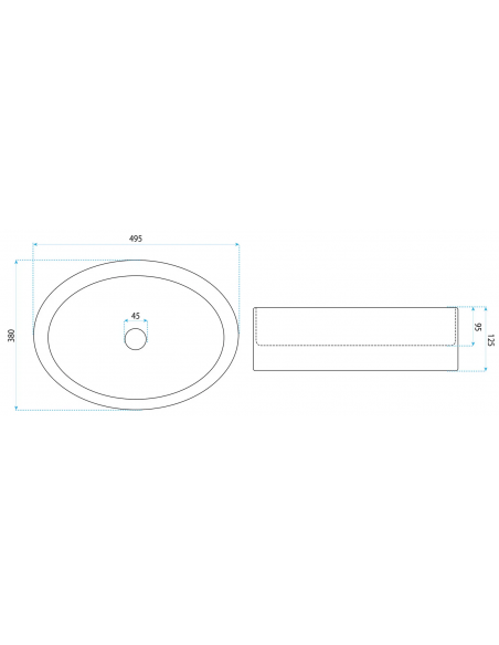 oval håndvask vask bordmonteret bordplade badeværelse sort glas