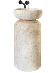 rund håndvask vask gulvmonteret gulv badeværelse sten 2