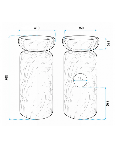 rund håndvask vask gulvmonteret gulv badeværelse sten