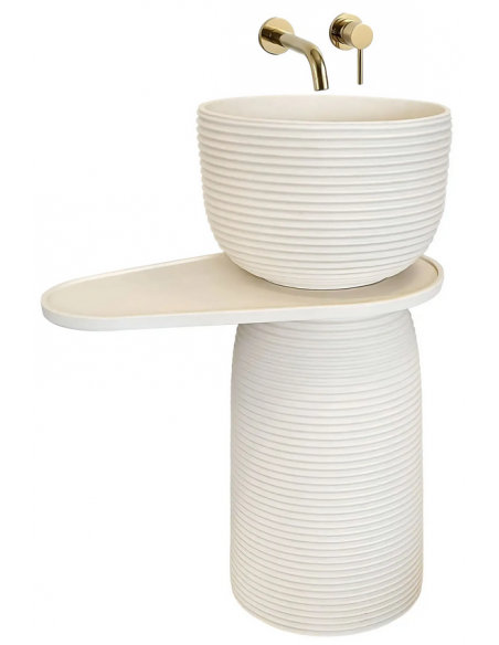 rund håndvask vask gulvmonteret gulv badeværelse sten