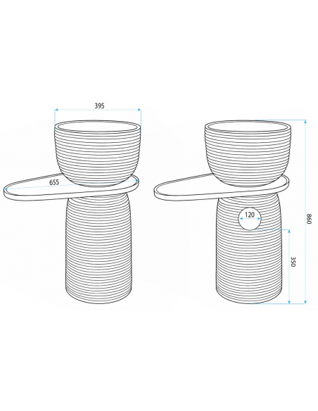 rund håndvask vask gulvmonteret gulv badeværelse sten