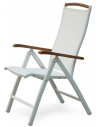 Hillerstorp positions havestol i aluminium og textilene H110 cm - Hvid/Teak
