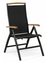 Hillerstorp positions havestol i aluminium og textilene H110 cm - Sort/Teak