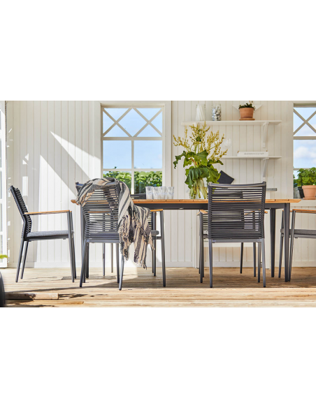 haveborde med udtræk teak træ