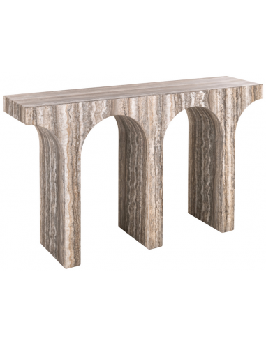 DULCE Konsolbord i sten H80 x B140 x D35 cm - Grå travertin