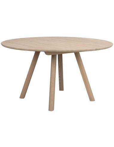rowico home spisebord i moderne design af egetræ eg rundt runde tillægsplader udtræk