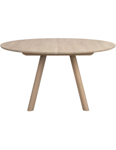 rowico home spisebord i moderne design af egetræ eg rundt runde tillægsplader udtræk