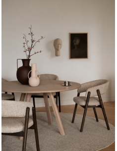 rowico home spisebord i moderne design af egetræ eg rundt runde tillægsplader udtræk 2