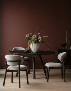 rowico home spisebord i moderne design af egetræ eg rundt runde tillægsplader udtræk 2