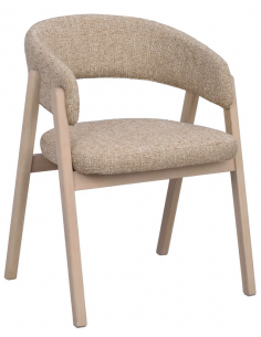 spisebordsstol træ egetræ moderne design armlæn stof beige