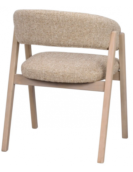 spisebordsstol træ egetræ moderne design armlæn stof beige