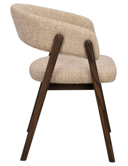 spisebordsstol træ egetræ moderne design armlæn stof beige