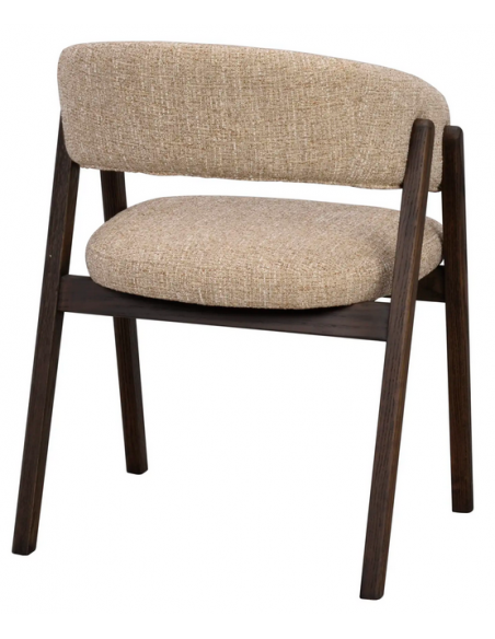 spisebordsstol træ egetræ moderne design armlæn stof beige