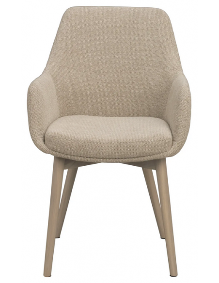 spisebordsstol med armlæn stof beige moderne design stue