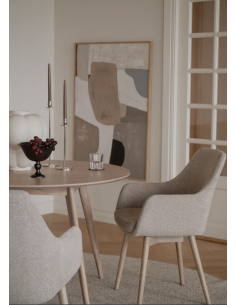 spisebordsstol med armlæn stof beige moderne design stue 2