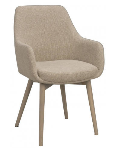 spisebordsstol med armlæn stof beige moderne design stue
