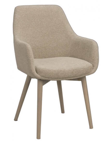 spisebordsstol med armlæn stof beige moderne design stue