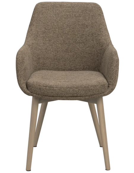 spisebordsstol med armlæn stof beige moderne design stue