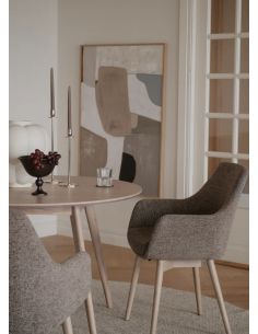 spisebordsstol med armlæn stof beige moderne design stue 2