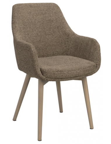 spisebordsstol med armlæn stof beige moderne design stue