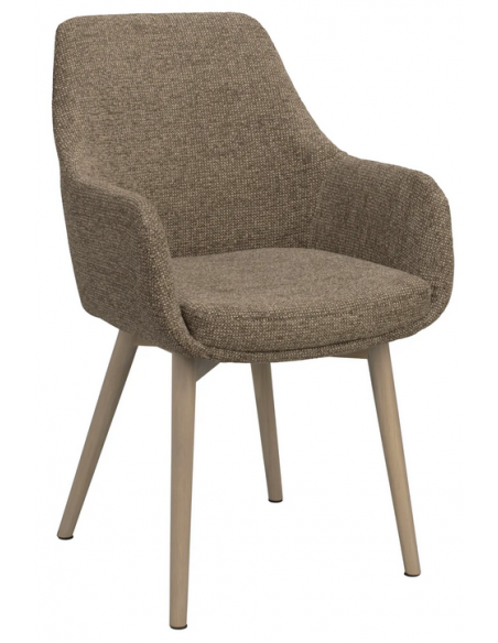 spisebordsstol med armlæn stof beige moderne design stue