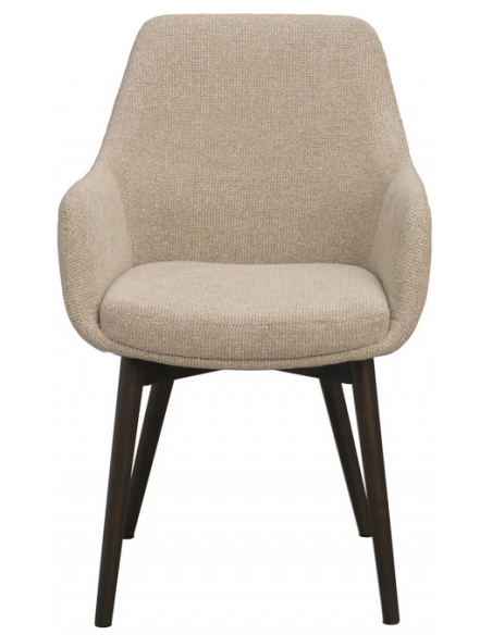 spisebordsstol med armlæn stof beige moderne design stue