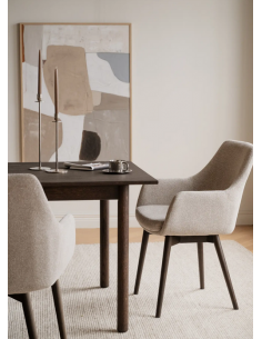 spisebordsstol med armlæn stof beige moderne design stue 2