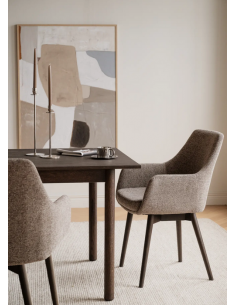 spisebordsstol med armlæn stof beige moderne design stue 2