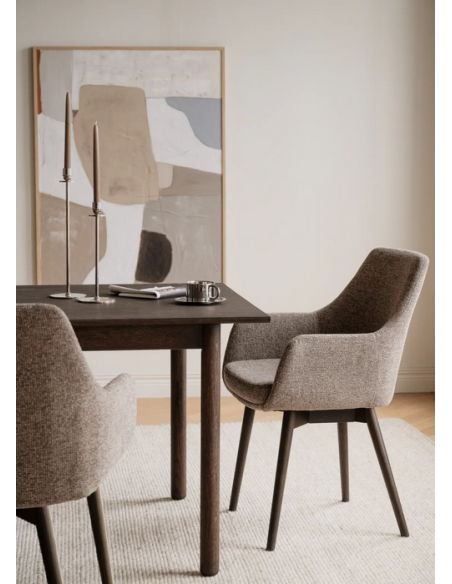 spisebordsstol med armlæn stof beige moderne design stue