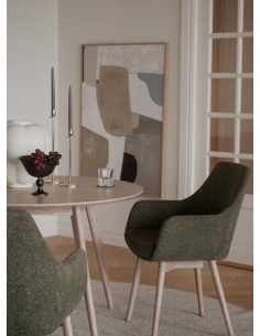 spisebordsstol med armlæn stof grøn moderne design stue 2