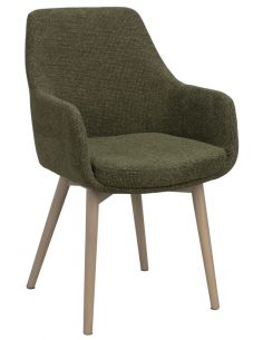 spisebordsstol med armlæn stof grøn moderne design stue