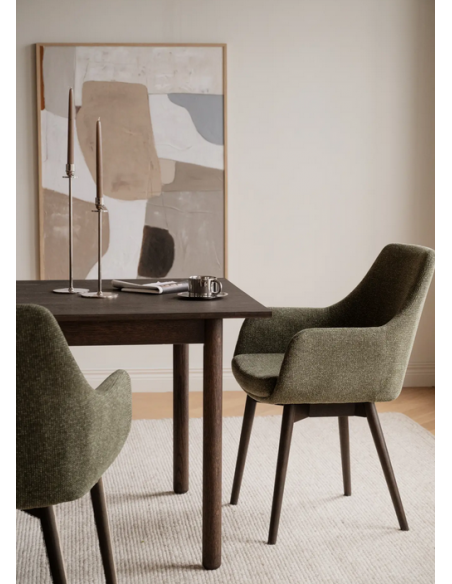 spisebordsstol med armlæn stof grøn moderne design stue