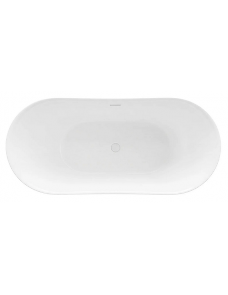 fritstående badekar 160 blank skinnende hvid akryl moderne design