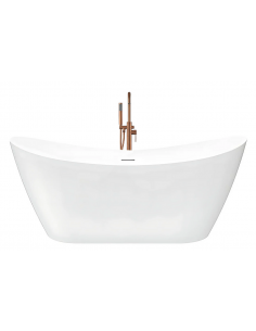 fritstående badekar 160 blank skinnende hvid akryl moderne design 2