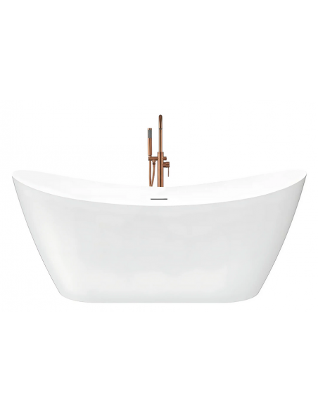 fritstående badekar 160 blank skinnende hvid akryl moderne design