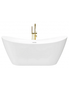 fritstående badekar 150 blank skinnende hvid akryl moderne design 2