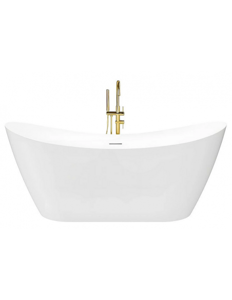 fritstående badekar 150 blank skinnende hvid akryl moderne design