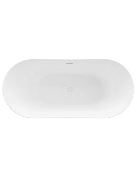 fritstående badekar 150 blank skinnende hvid akryl moderne design