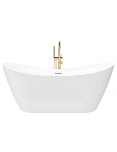 fritstående badekar 170 blank skinnende hvid akryl moderne design 2