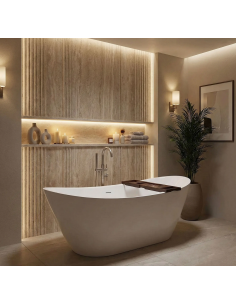 fritstående badekar 180 blank skinnende hvid akryl moderne design