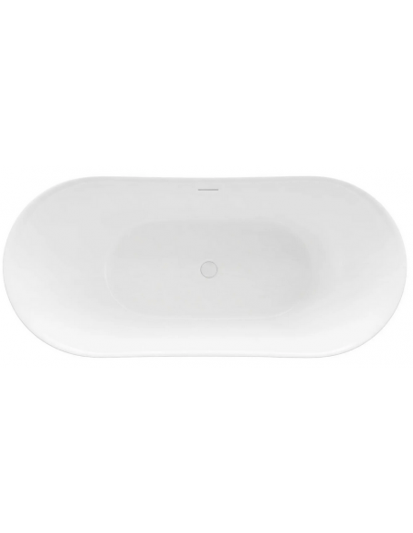 fritstående badekar 180 blank skinnende hvid akryl moderne design