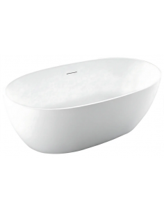 fritstående badekar 170 blank skinnende hvid akryl moderne design 2