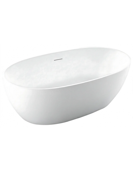 fritstående badekar 170 blank skinnende hvid akryl moderne design