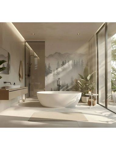 fritstående badekar 170 blank skinnende hvid akryl moderne design