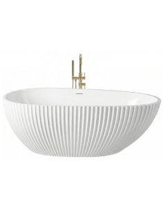 fritstående badekar 170 blank skinnende hvid akryl moderne design 2