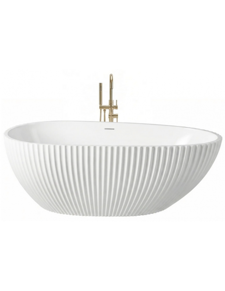 fritstående badekar 170 blank skinnende hvid akryl moderne design