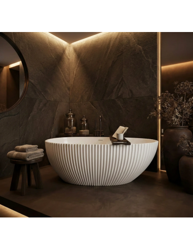 fritstående badekar 170 blank skinnende hvid akryl moderne design