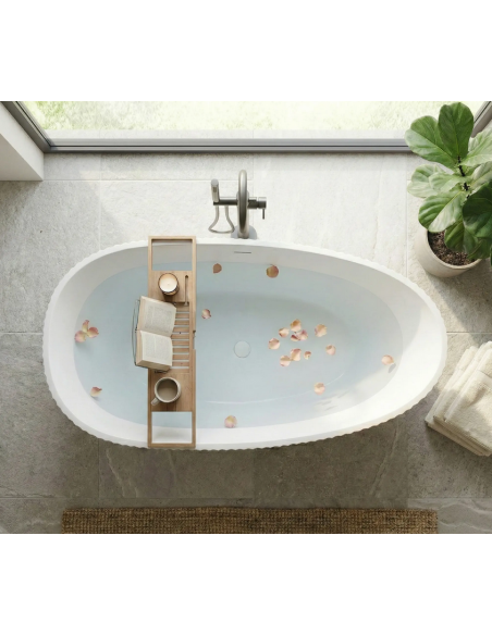 fritstående badekar 170 blank skinnende hvid akryl moderne design